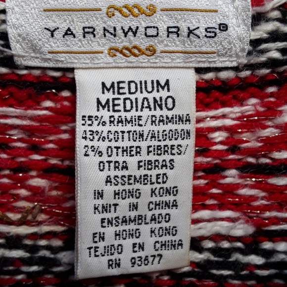 🎅 Vintage Christmas Zip Up Cardigan Tree  🎄  NUC Sz Med YARNWORKS - Picture 2 of 16